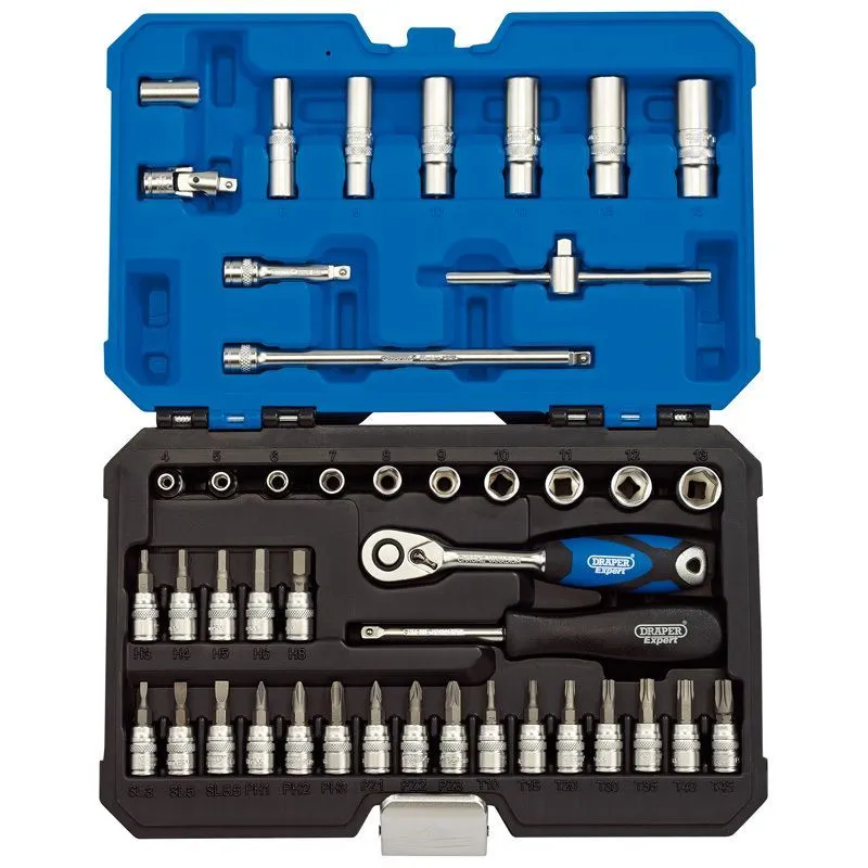 Coffret douilles & cliquet 1/4'' DRAPER métrique (44 pièces)