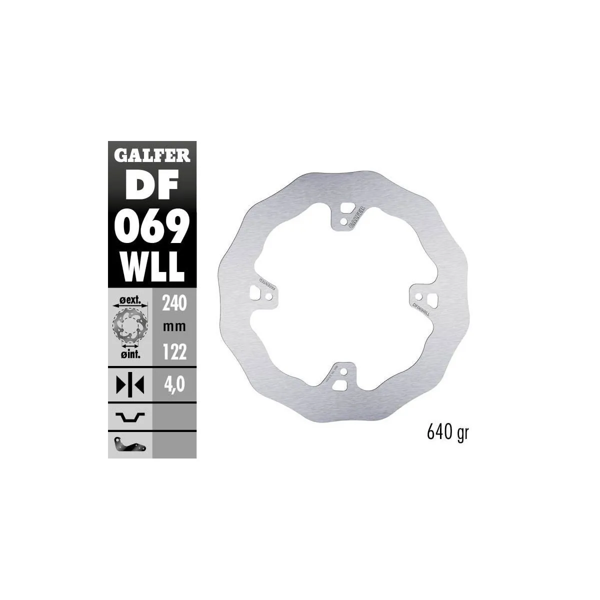 Disque de frein arrière fixe Wave GALFER- 240 mm- HONDA CR-CRF