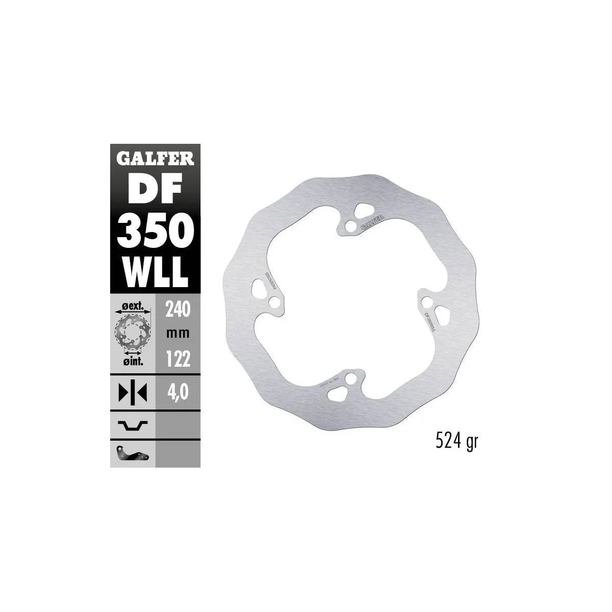 Disque de frein arrière fixe Wave GALFER- 240 mm- SUZUKI RM Z