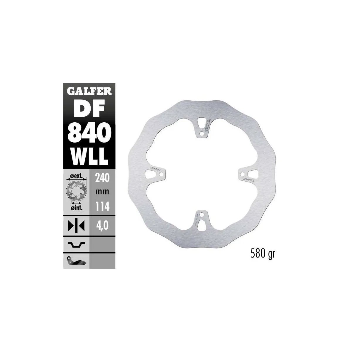 Disque de frein arrière fixe Wave GALFER- 240 mm- TM 2015-