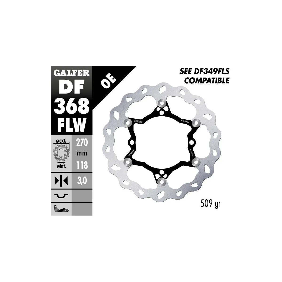 Disque de frein avant flottant Wave GALFER - 270 mm- SUZUKI RM-Z / RMX-Z 250 / 450