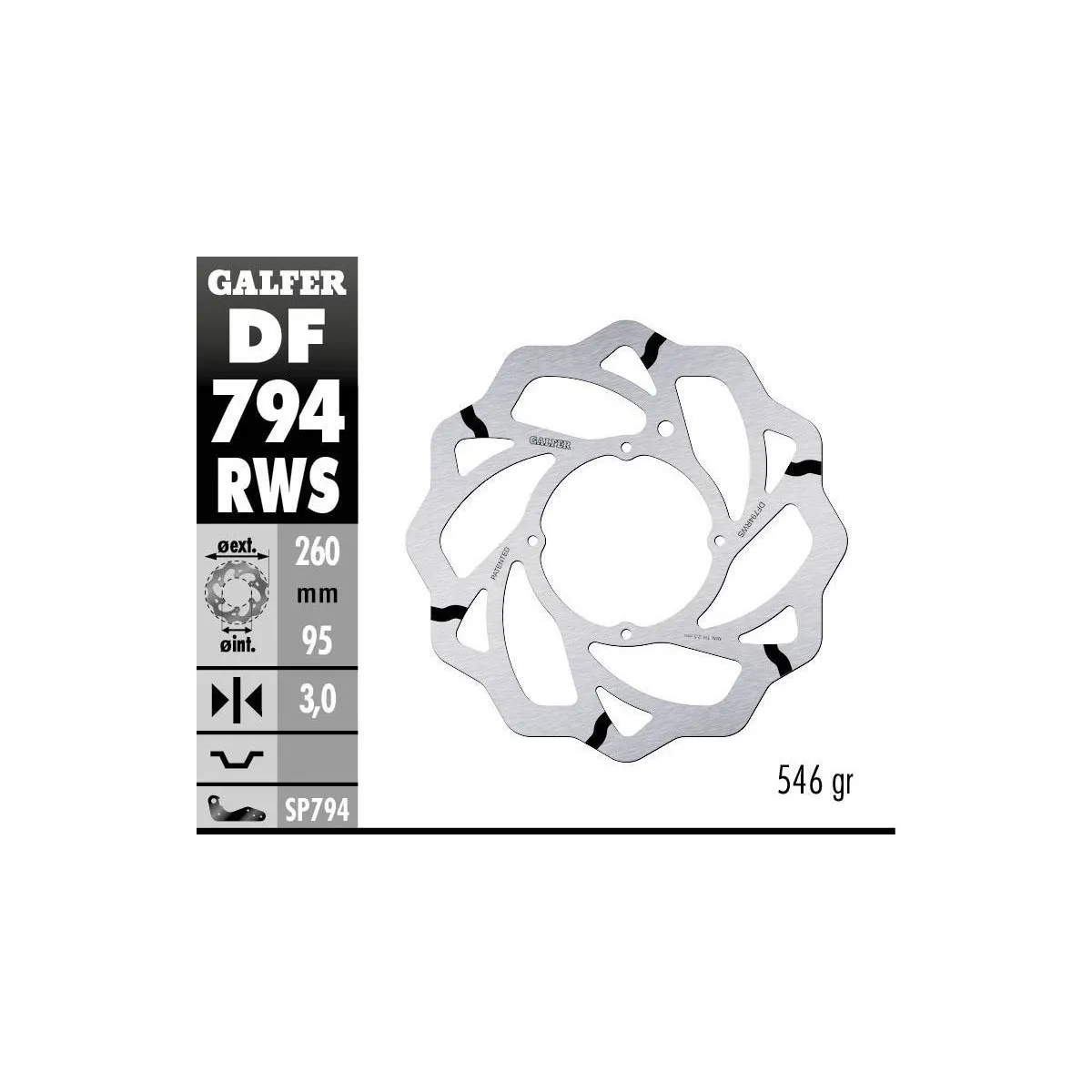 Disque de frein avant GALFER wave fixe GROOVE oversize 260mm - KTM 85 & 150 SX