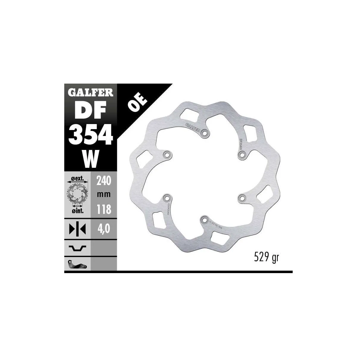Disque de frein fixe Wave GALFER - 240 mm- SUZUKI RM