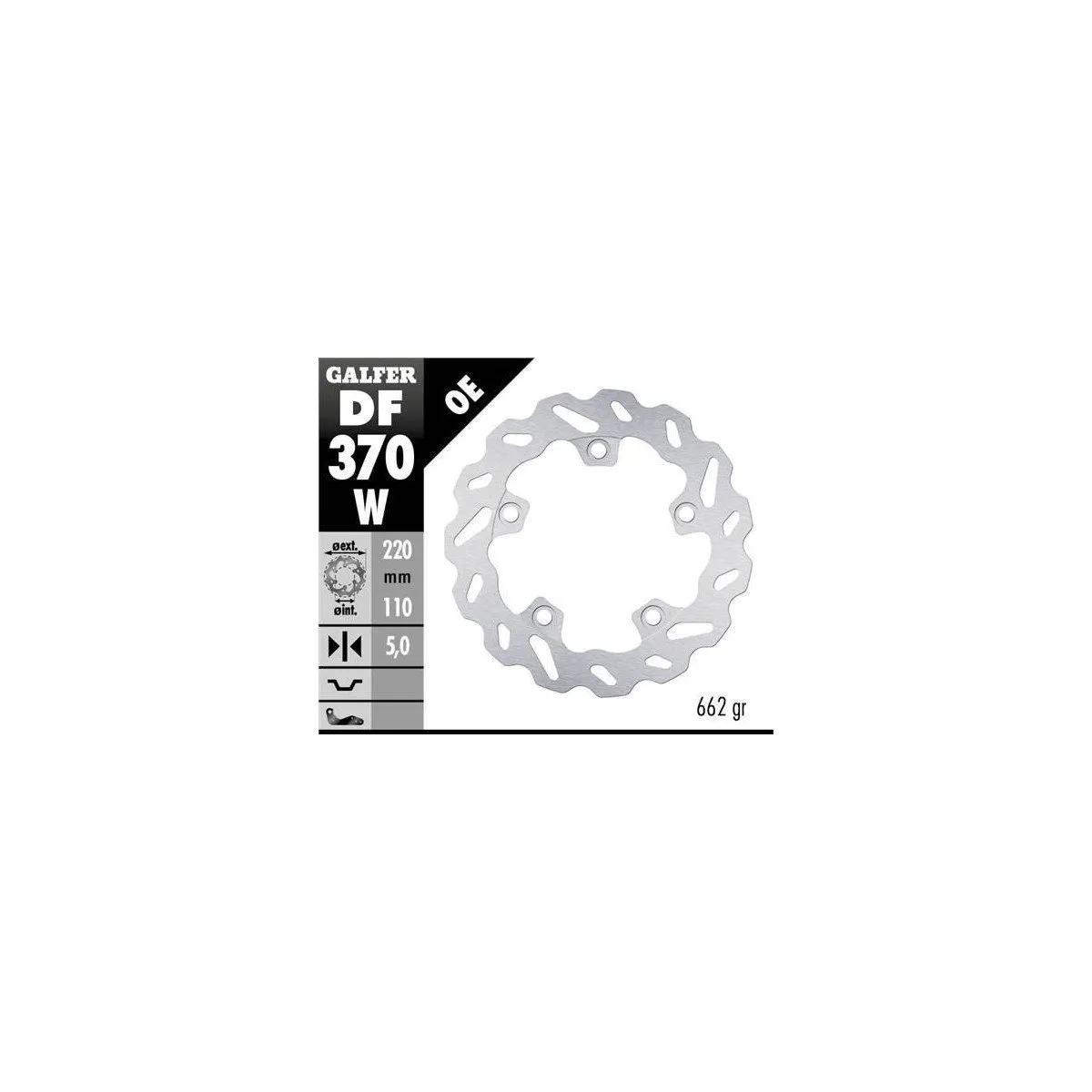 Disque de frein GALFER fixe wave 220x5mm - SUZUKI GSX R 1000 2017-