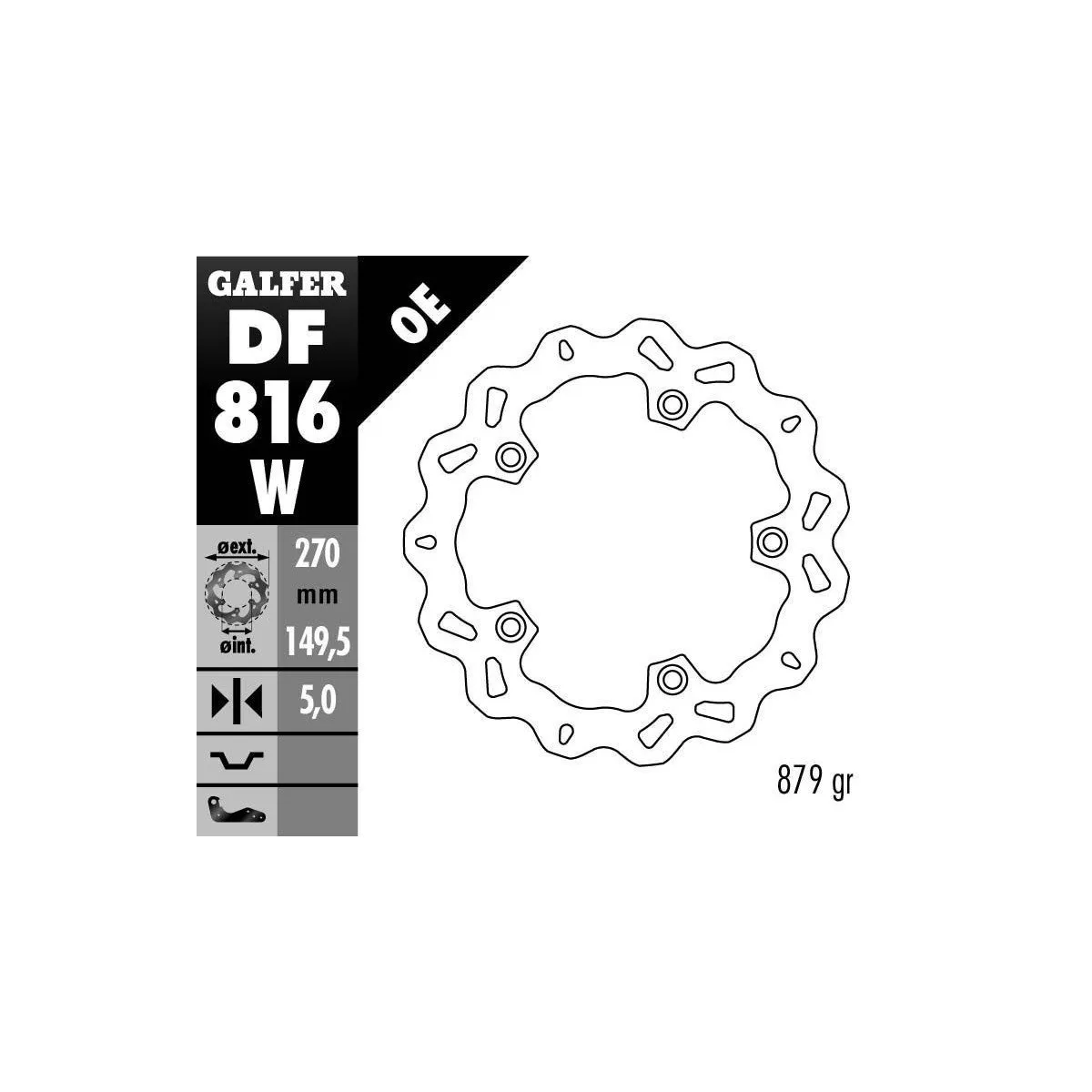 Disque de frein GALFER fixe wave 270x5mm - BMW C 600 SPORT - C 650 GT