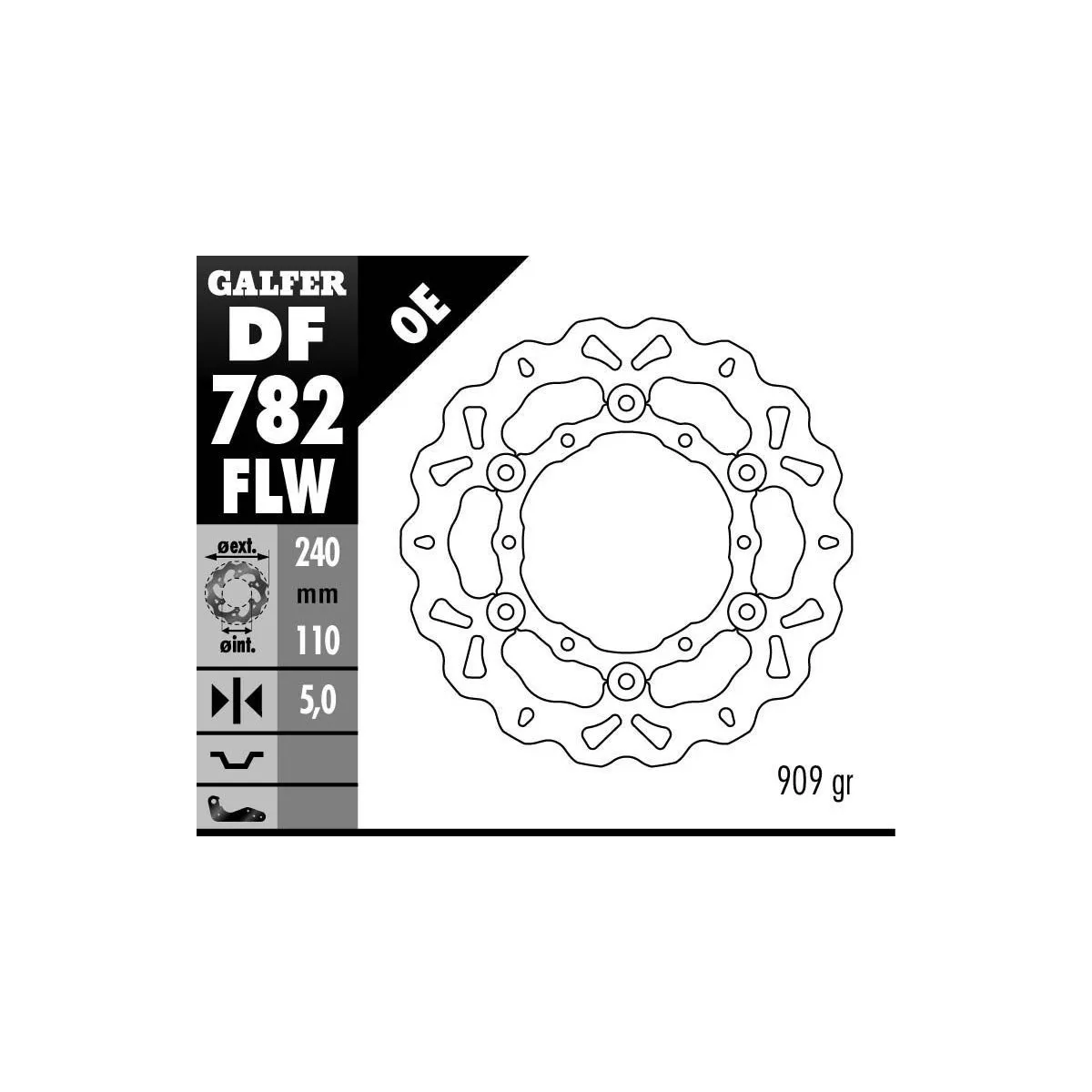 Disque de frein GALFER wave flottant 240x5mm - KTM 990 ADVENTURE-S (06)