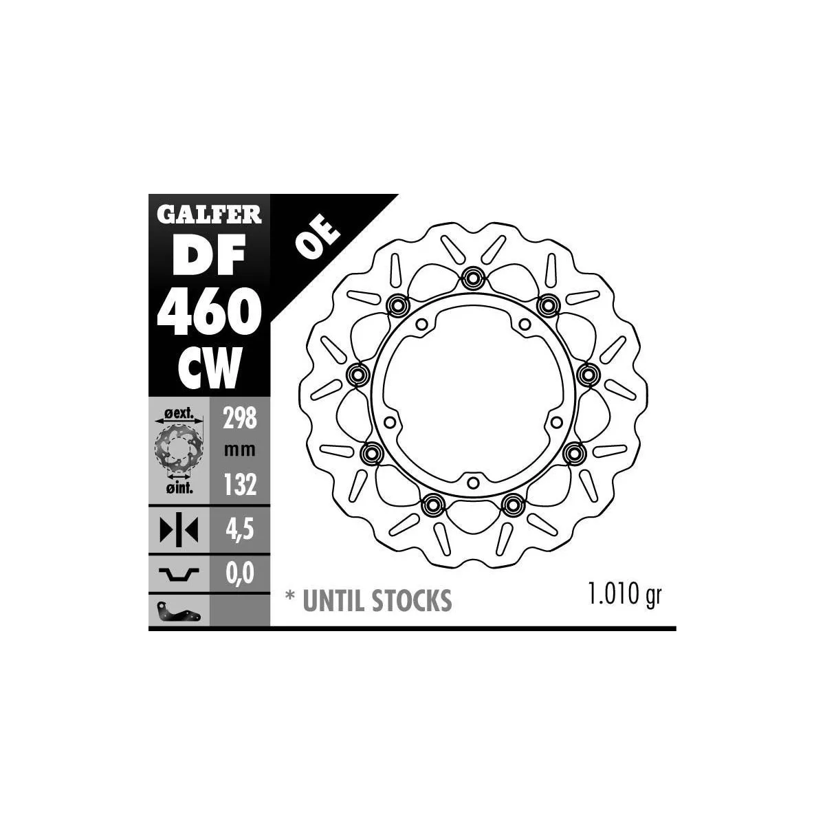 Disque de frein GALFER wave flottant route 298x4,5mm - YAMAHA YZF - R3