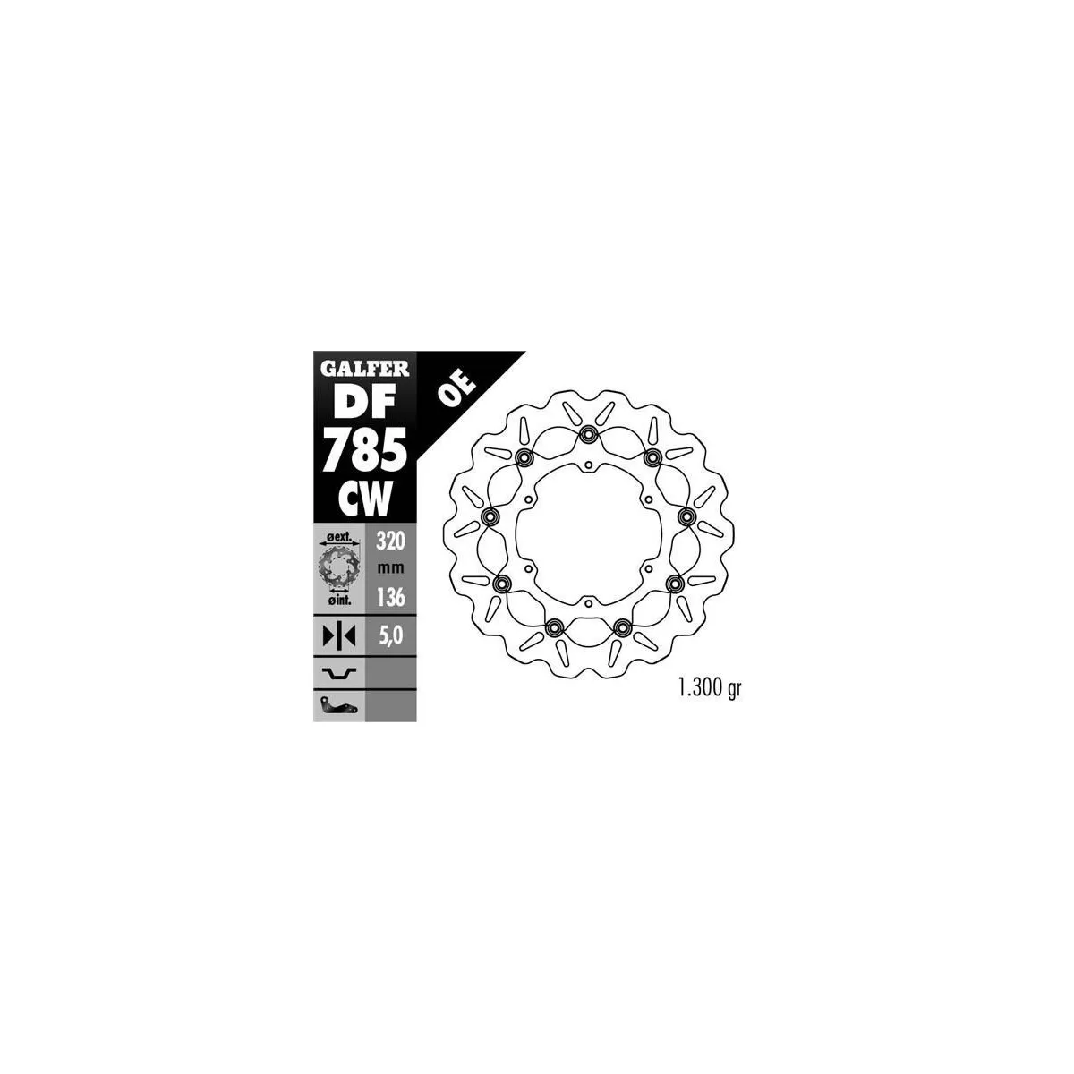 Disque de frein GALFER wave flottant route 320x5mm - KTM 1190 ADVENTURE