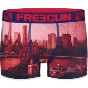 FREEGUN Boxer Homme Microfibre CIT Bleu Rouge PREMIUM