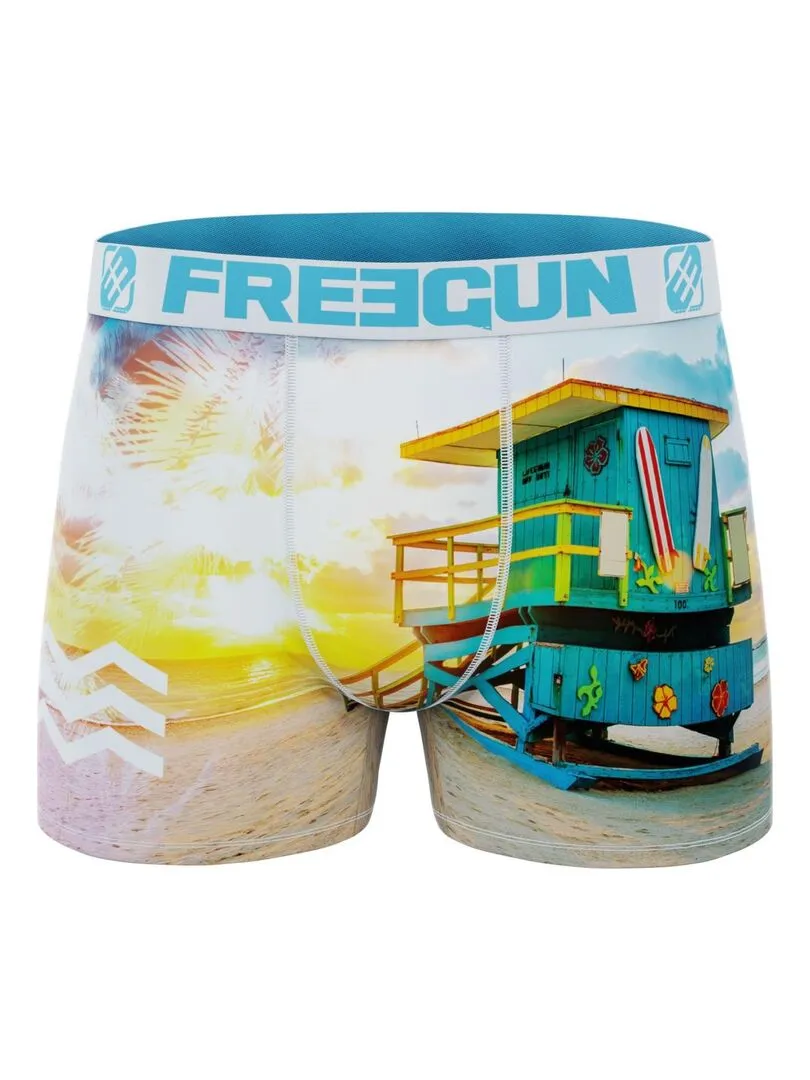 Lot de 3 boxers garçon Summer Vibes Freegun - Bleu