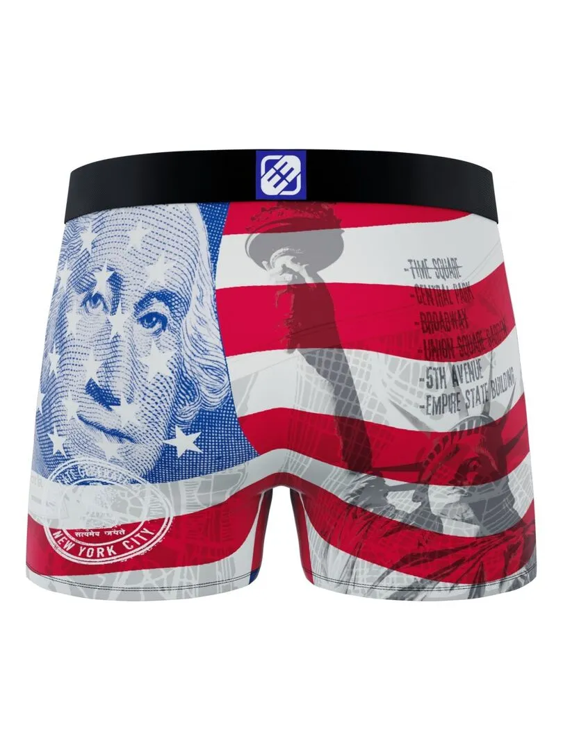 Lot de 4 Boxers garçon Flag & Cities Freegun - Bleu