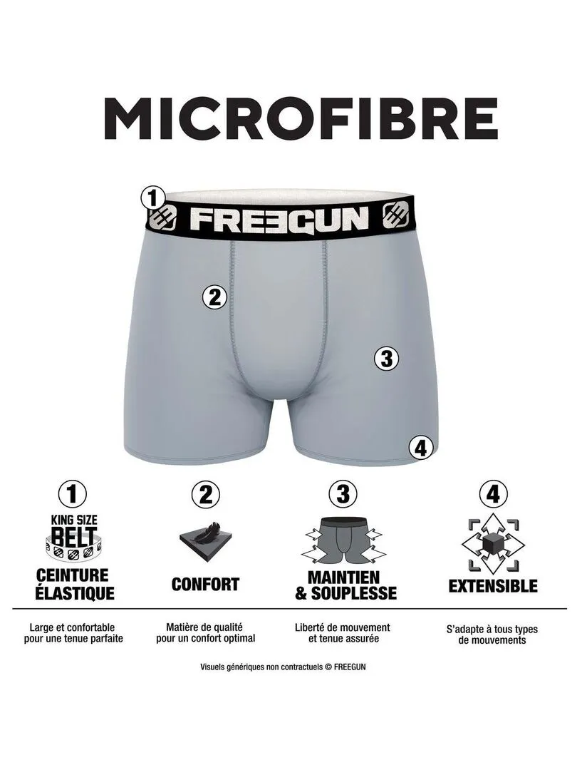 Lot de 4 Boxers garçon Racing Freegun - Gris