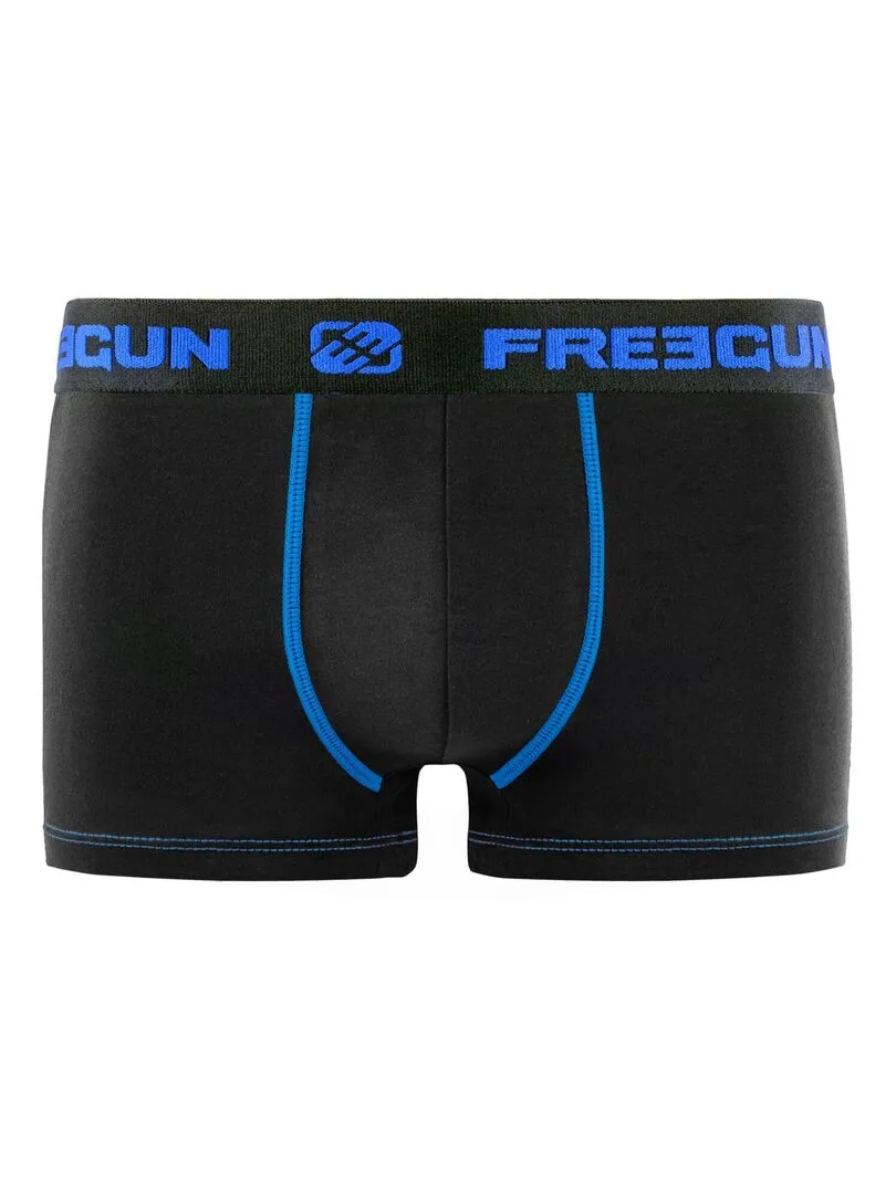 Lot de 4 Boxers homme coton Bleu Freegun - Noir