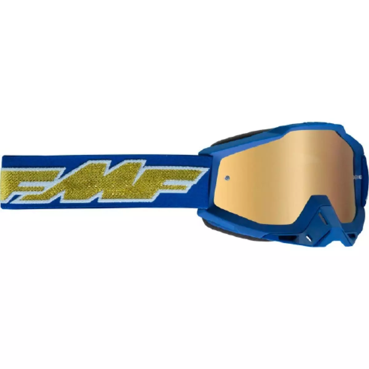 Masque FMF Powerbomb Rocket Bleu Foncé Or - Masque Cross