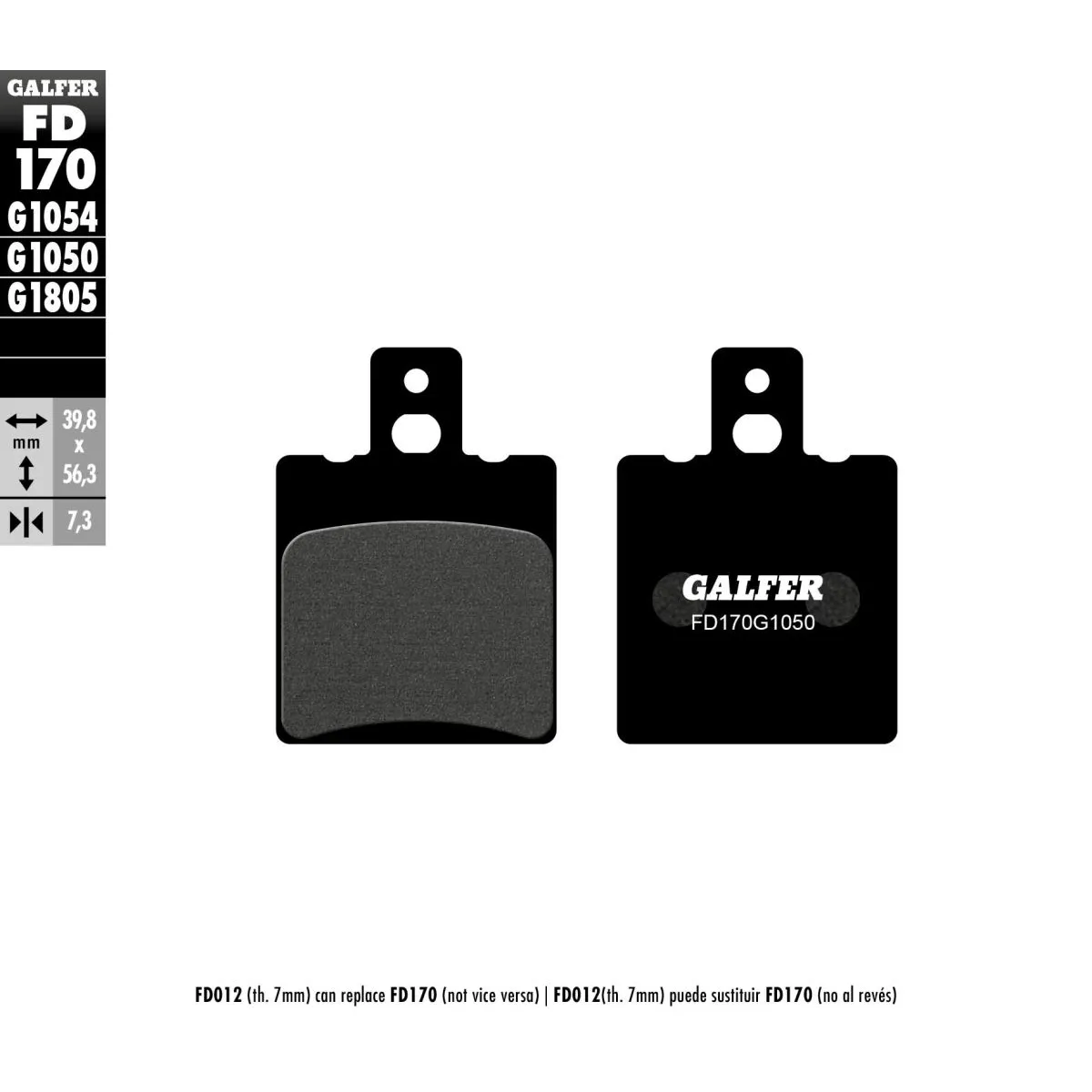 Plaquettes de frein GALFER - G1050SEMI METAL FD170
