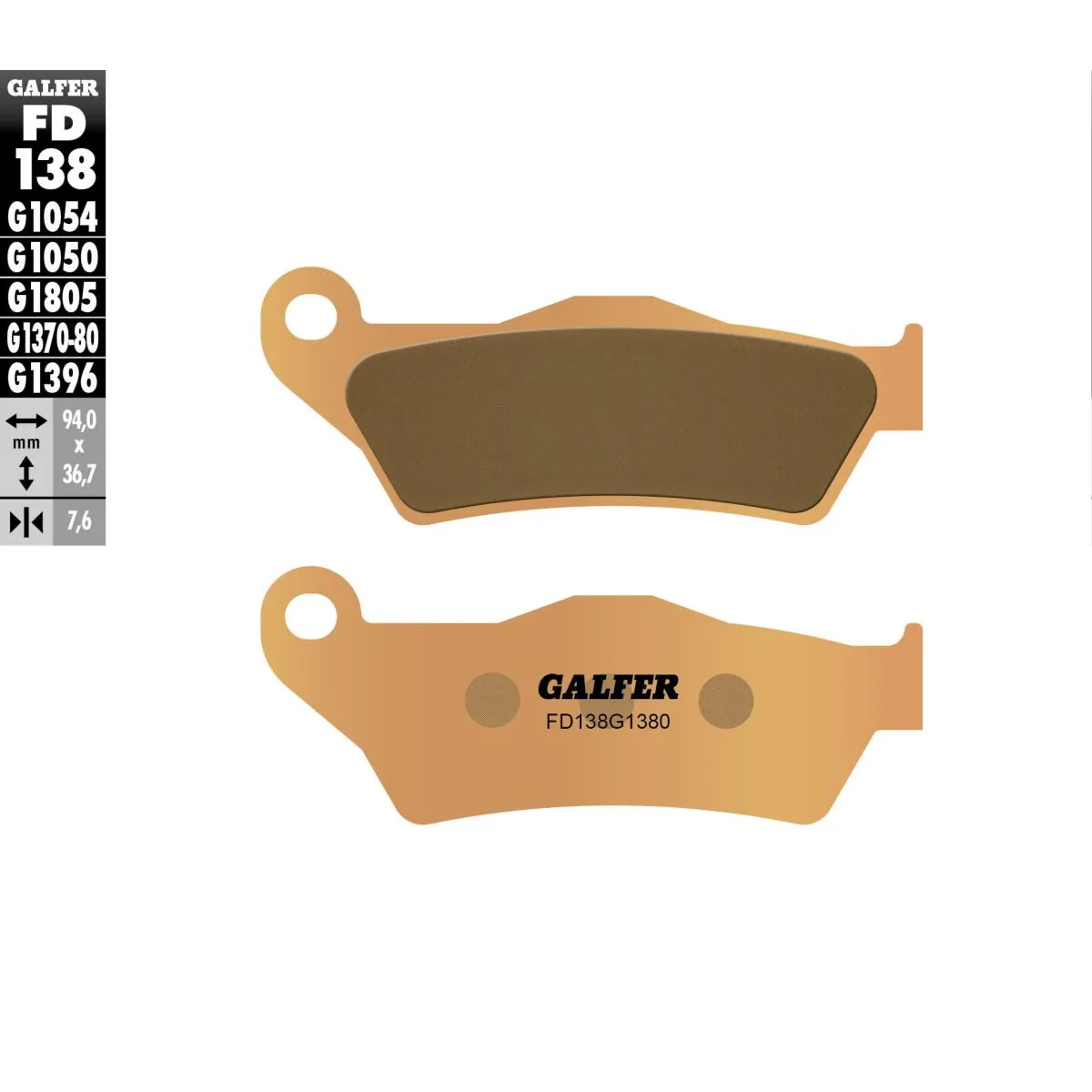 Plaquettes de frein GALFER - G1380 SINTER MAXI SCOOT FD138
