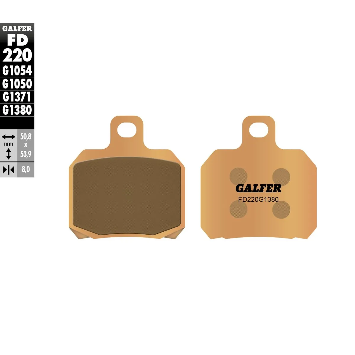 Plaquettes de frein GALFER - G1380 SINTER MAXI SCOOT FD220