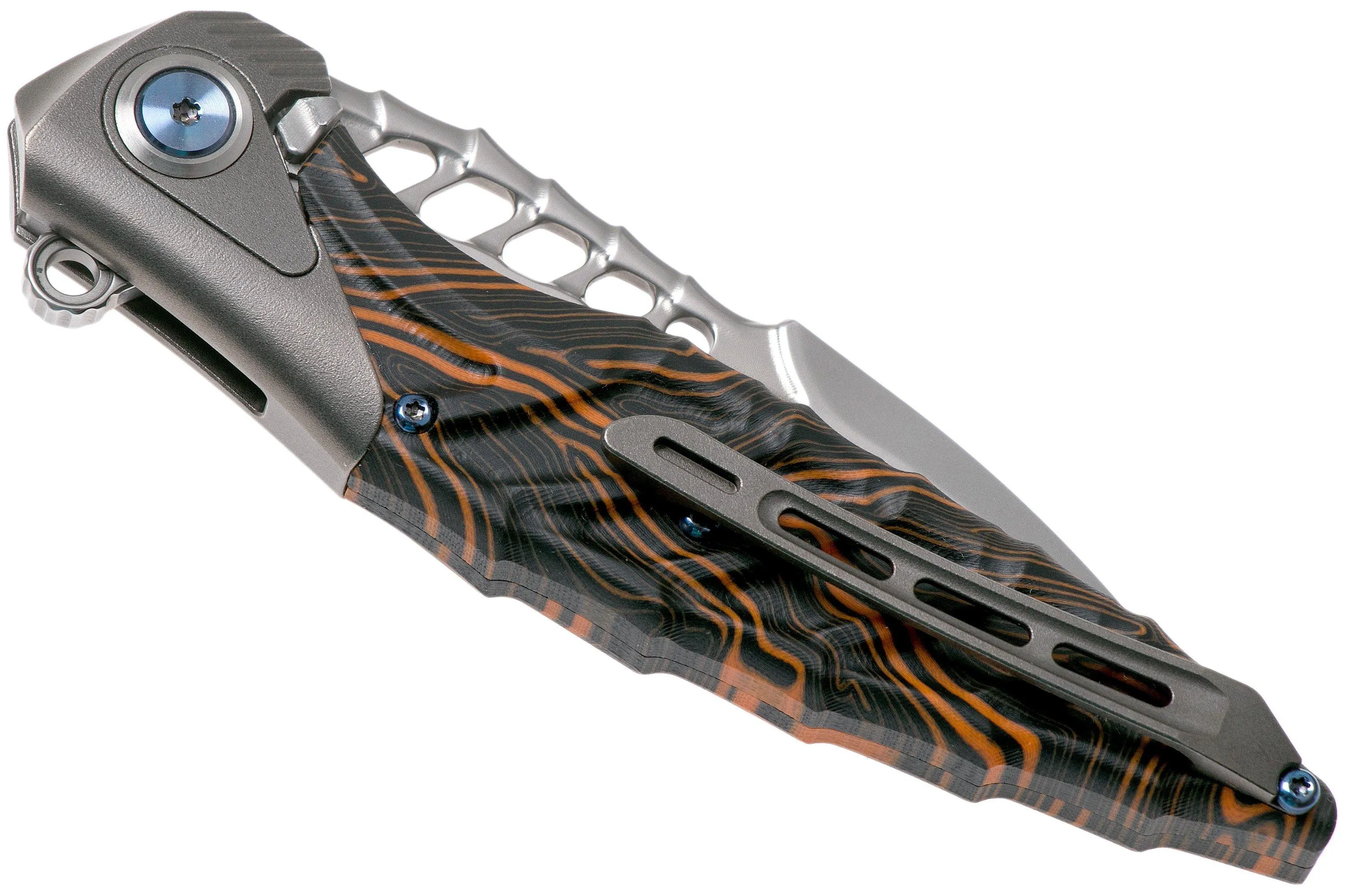 Rike Thor 7 Black Orange Carbonfiber couteau de poche